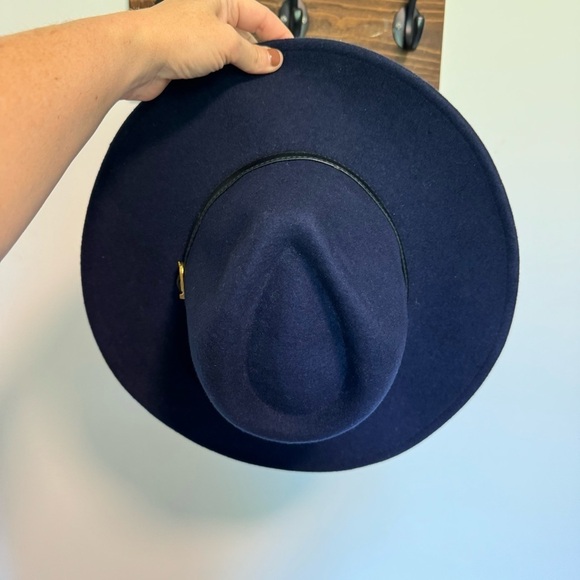 Olive & Pique Felted Wool Pinch Front Banded‎ Rancher Hat in Navy Blue One Size main image 3